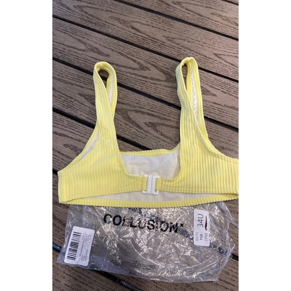 Collusion Ribbed Bikini Top NEW - Picture 2 of 4